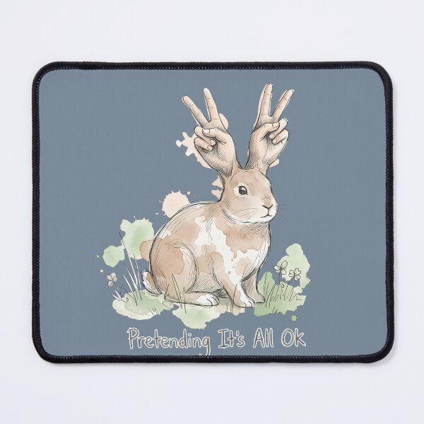 Item preview, Pretending It's All Ok: The Peace Sign Bunny Illustration designed and sold by SoulPT.
