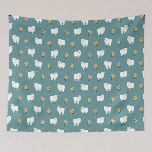 Item preview, Sheep on blue designed and sold by reneesillus.