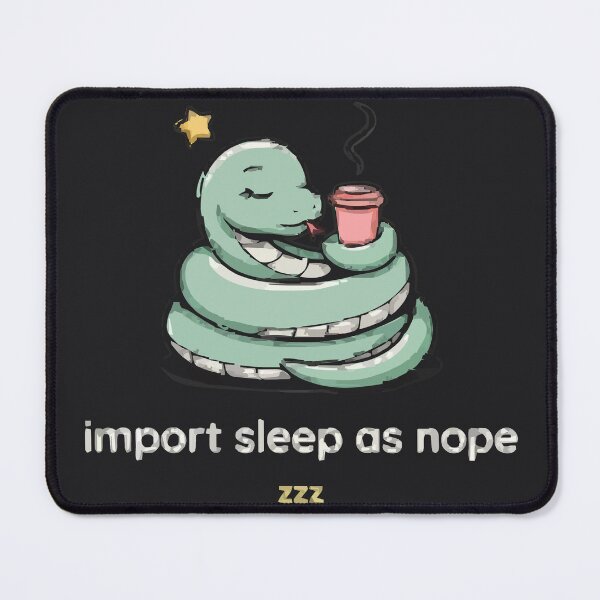 Item preview, Import Sleep As Nope Sleepy Coder Snake designed and sold by Bianca Oltean.