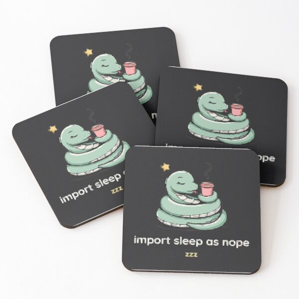 Item preview, Import Sleep As Nope Sleepy Coder Snake designed and sold by Bianca Oltean.
