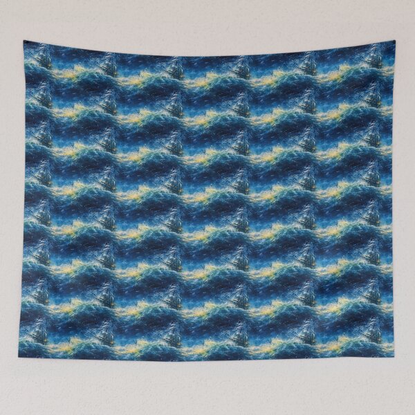 Item preview, Wagner's Flying Dutchman – Impressionist Painting in Blue designed and sold by helgekerler.