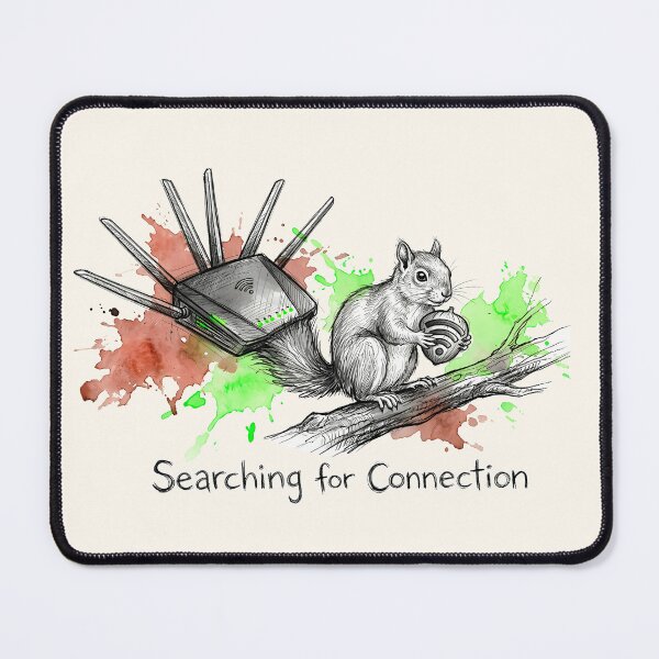 Item preview, Searching for Connection: The Wi-Fi Squirrel Illustration designed and sold by SoulPT.