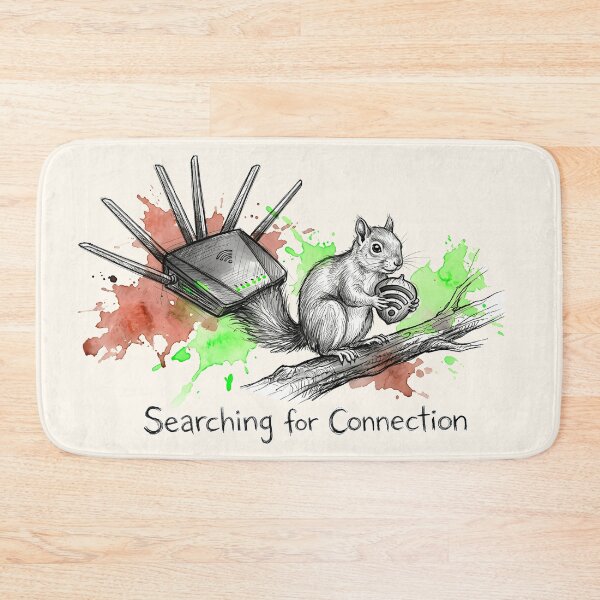 Item preview, Searching for Connection: The Wi-Fi Squirrel Illustration designed and sold by SoulPT.