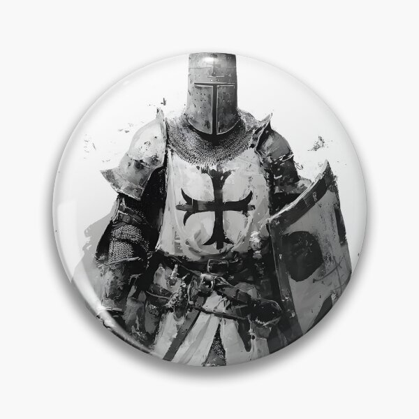 Item preview, Crusader Knight With Shield Medieval Armor Helmet Warrior Art designed and sold by GrinGalore.