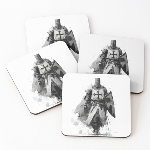 Item preview, Crusader Knight With Shield Medieval Armor Helmet Warrior Art designed and sold by GrinGalore.