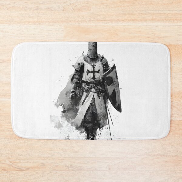 Item preview, Crusader Knight With Shield Medieval Armor Helmet Warrior Art designed and sold by GrinGalore.