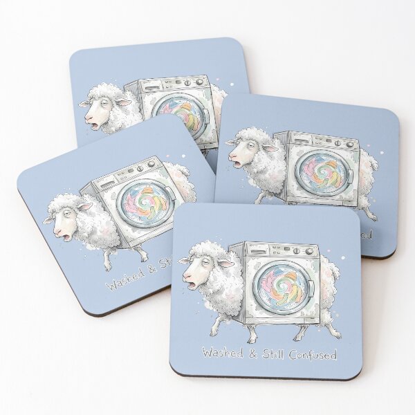 Item preview, Washed & Still Confused: Funny Sheep Laundry Illustration designed and sold by SoulPT.
