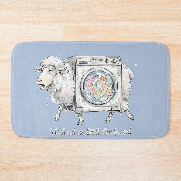 Item preview, Washed & Still Confused: Funny Sheep Laundry Illustration designed and sold by SoulPT.