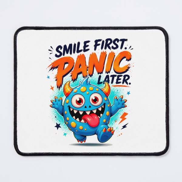 Item preview, Smile First Panic Later Funny Monster designed and sold by GregorySmithRed.