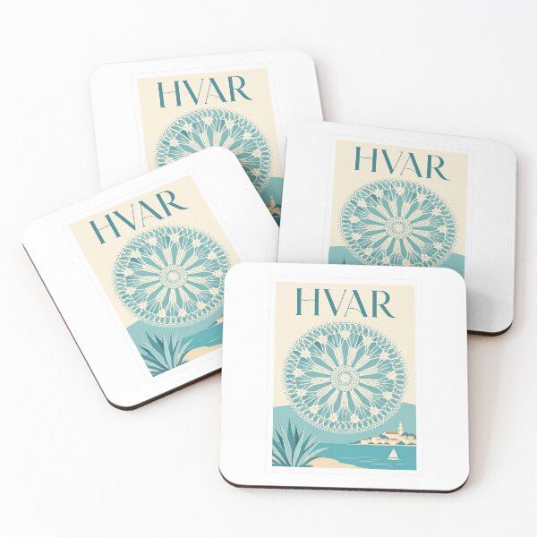 Item preview, Hvar Lace Coastal Travel Poster designed and sold by Beyond Destinations.