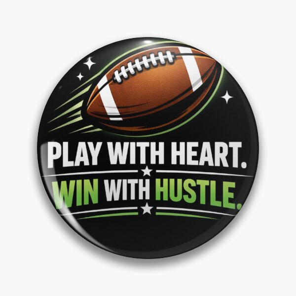 Item preview, Play With Heart Win With Hustle – Motivational Football Quote Design for Sports Fans designed and sold by EdgeSphere.