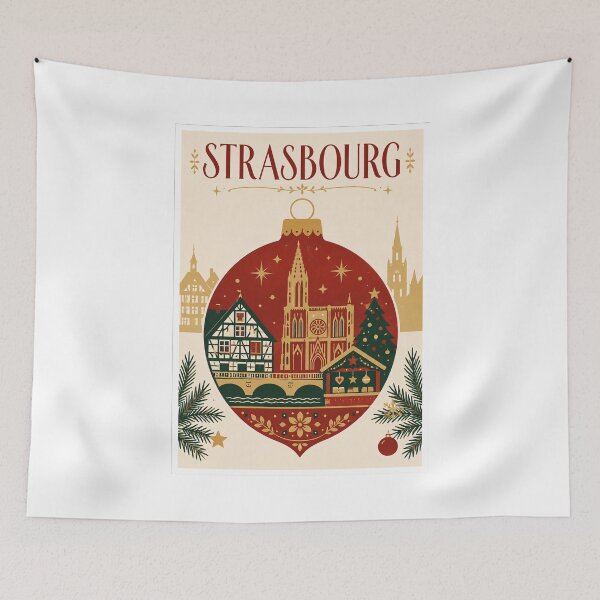 Item preview, Strasbourg Christmas Ornament Travel Art designed and sold by Beyond Destinations.