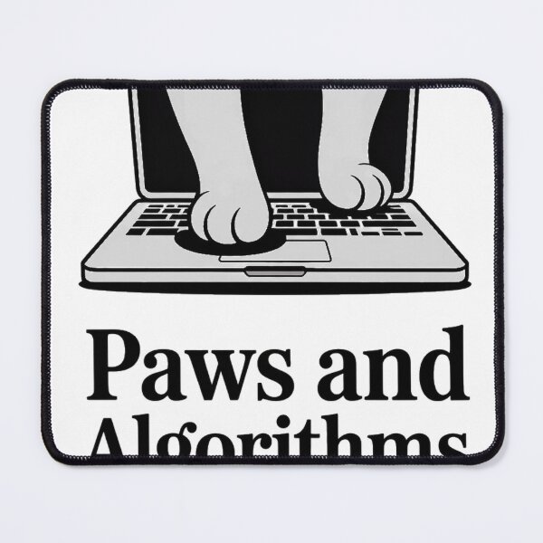 Item preview, Paws and Algorithms Cute Animal Coding Pun designed and sold by Bianca Oltean.