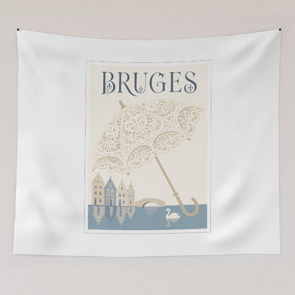 Item preview, Bruges Lace Parasol Travel Poster designed and sold by Beyond Destinations.