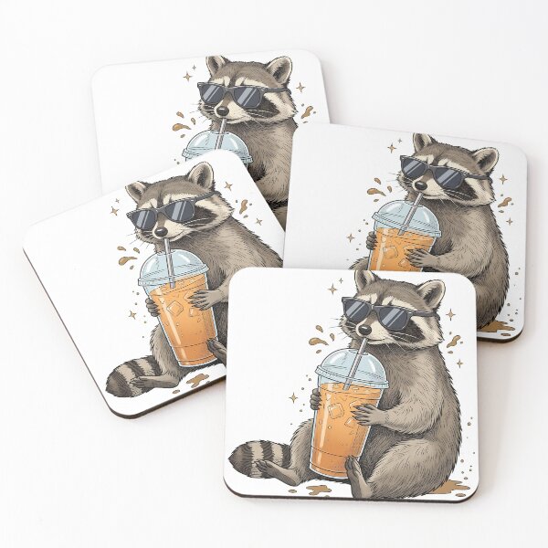 Item preview, Cool Raccoon Iced Coffee designed and sold by PDKDesigns.