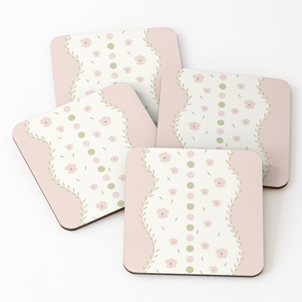 Item preview, A delicate floral pattern in soft pastel tones, featuring symmetrical flowers, leaves,  designed and sold by TatinkaArtskill.