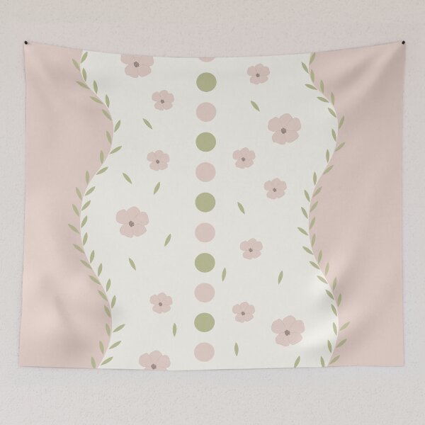 Item preview, A delicate floral pattern in soft pastel tones, featuring symmetrical flowers, leaves,  designed and sold by TatinkaArtskill.