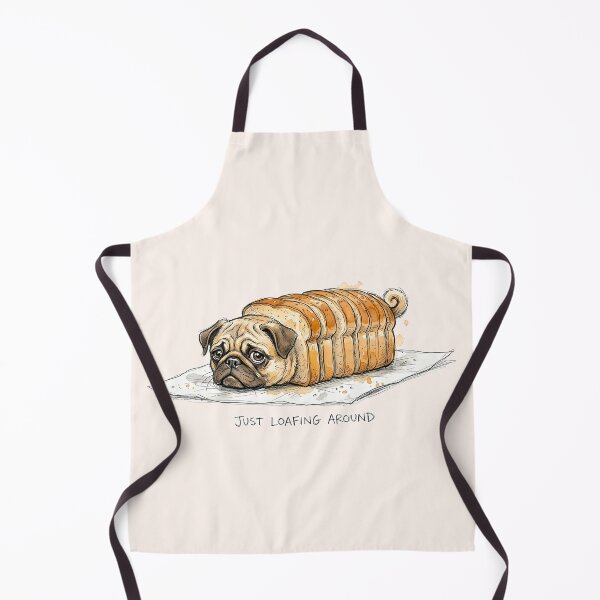 Item preview, Just Loafing Around: Funny Pug Loaf Bread Illustration designed and sold by SoulPT.