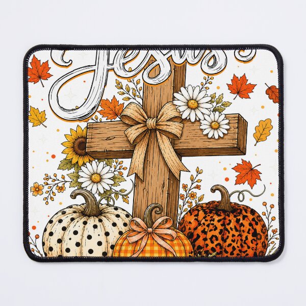 Item preview, Fall For Jesus He Never Leaves Pumpkin Cross designed and sold by varin-studio.
