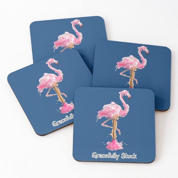 Item preview, Gracefully Stuck: The Flamingo Plunger Illustration designed and sold by SoulPT.