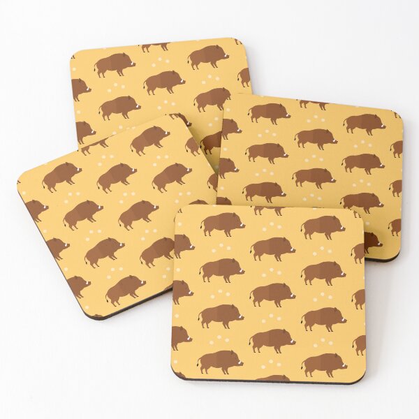 Item preview, Wild boars on yellow designed and sold by reneesillus.