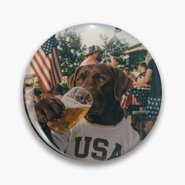 Item preview, Funny Patriotic Chocolate Lab Drinking Beer designed and sold by KillianGrantM.