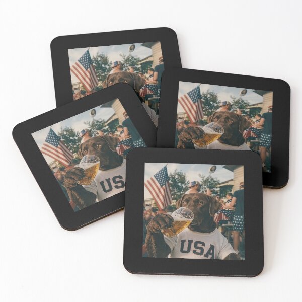 Item preview, Funny Patriotic Chocolate Lab Drinking Beer designed and sold by KillianGrantM.