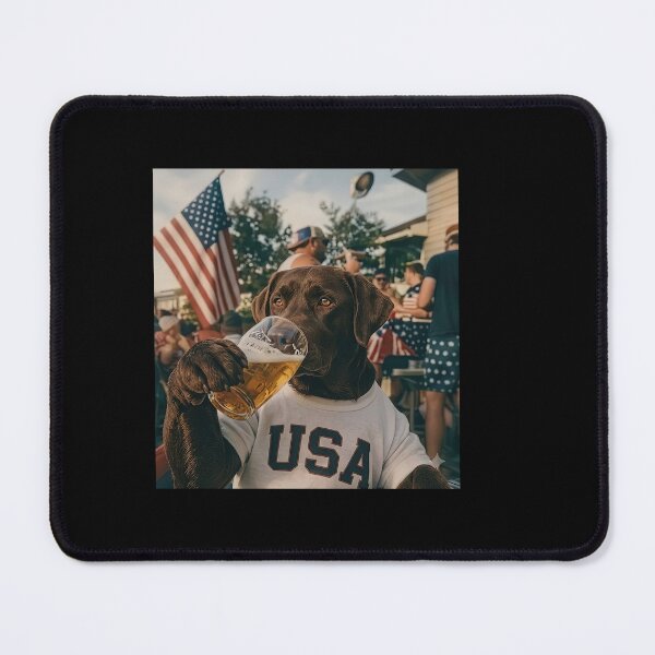 Item preview, Funny Patriotic Chocolate Lab Drinking Beer designed and sold by KillianGrantM.