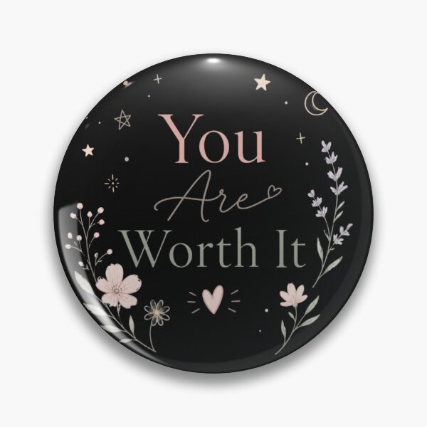 Item preview, You Are Worth It Cute Motivational Quote Design | Pastel Floral Self Love Aesthetic Sticker designed and sold by Sanika arts .
