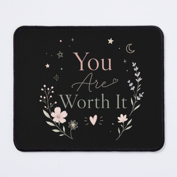 Item preview, You Are Worth It Cute Motivational Quote Design | Pastel Floral Self Love Aesthetic Sticker designed and sold by Sanika arts .
