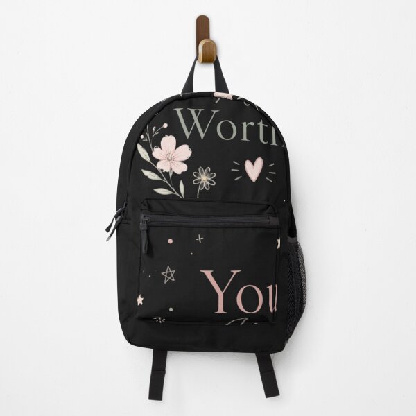Item preview, You Are Worth It Cute Motivational Quote Design | Pastel Floral Self Love Aesthetic Sticker designed and sold by Sanika arts .
