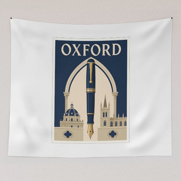 Item preview, Oxford Fountain Pen Travel Poster designed and sold by Beyond Destinations.