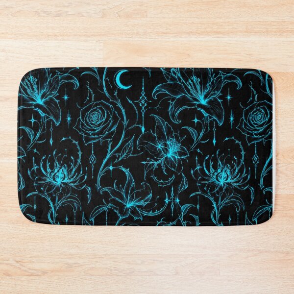 Item preview, Neon Cyan Floral Moon Pattern designed and sold by Owcomm.