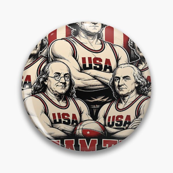Item preview, Dream Team of 1776 Patriotic Basketball designed and sold by LeneWUArt.