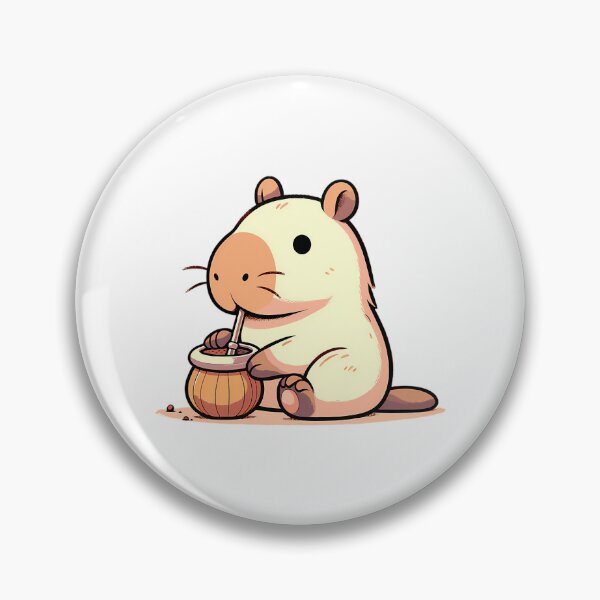 Item preview, Cute Capybara Drinking Mate Kawaii Style designed and sold by nrfbbagenes.