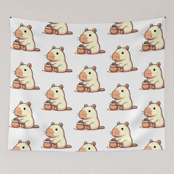 Item preview, Cute Capybara Drinking Mate Kawaii Style designed and sold by nrfbbagenes.
