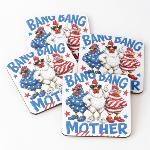 Item preview, Bang Bang Mother Cluckers Patriotic Chickens designed and sold by LeneWUArt.