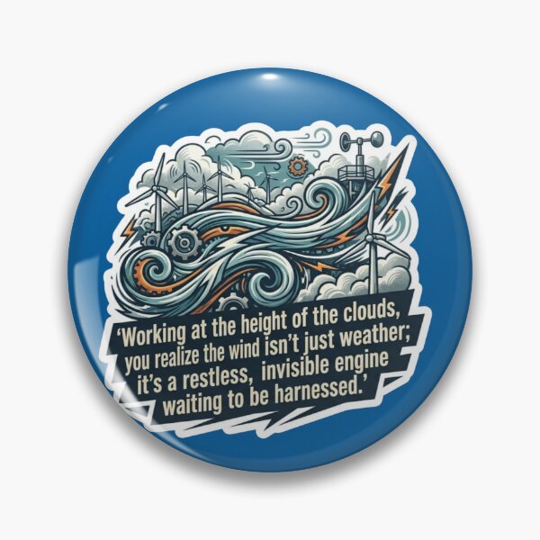 Item preview, Working At The Height Of The Clouds - Wind Energy Engineer Sticker designed and sold by Scro-Ciob-Shop.