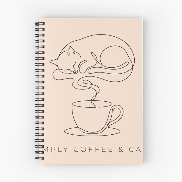 Item preview, Minimalist Single Line Art Cat and Coffee Cup Aesthetic designed and sold by sanorastyle.