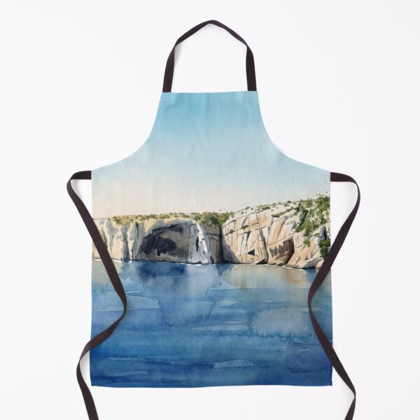 Item preview, Cassis Calanques Watercolor — Mediterranean Coastal Landscape designed and sold by M.ALK.Watercolor.