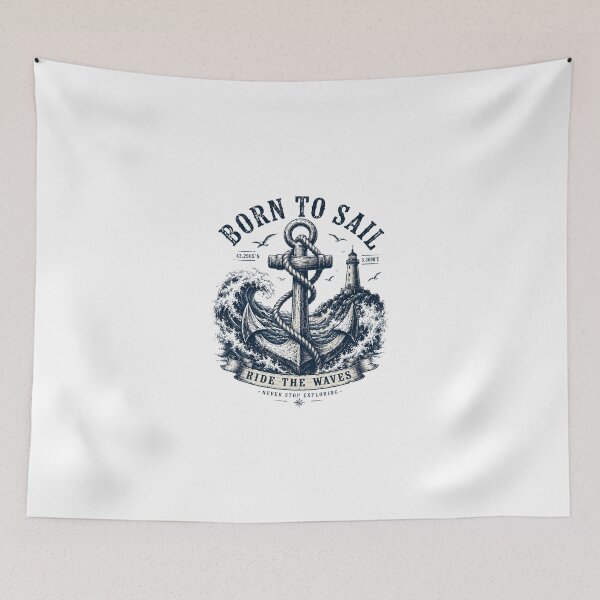 Item preview, Born To Sail Vintage Nautical Design designed and sold by Girlsale.