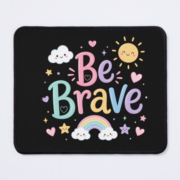 Item preview, Be Brave Cute Kawaii Motivational Quote Design | Pastel Rainbow Positive Typography designed and sold by Sanika arts .