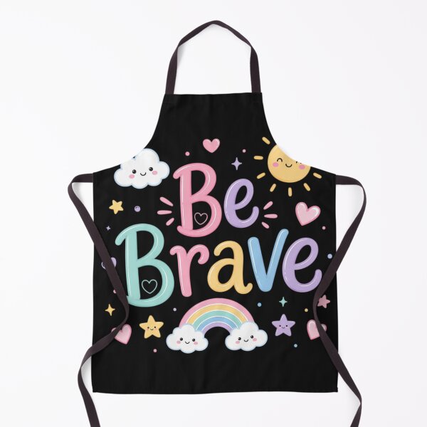 Item preview, Be Brave Cute Kawaii Motivational Quote Design | Pastel Rainbow Positive Typography designed and sold by Sanika arts .