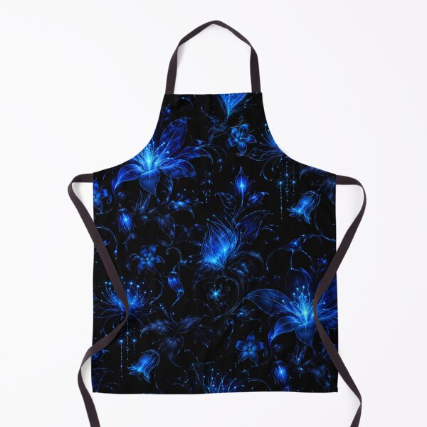 Item preview, Glowing Neon Blue Floral Pattern designed and sold by Owcomm.