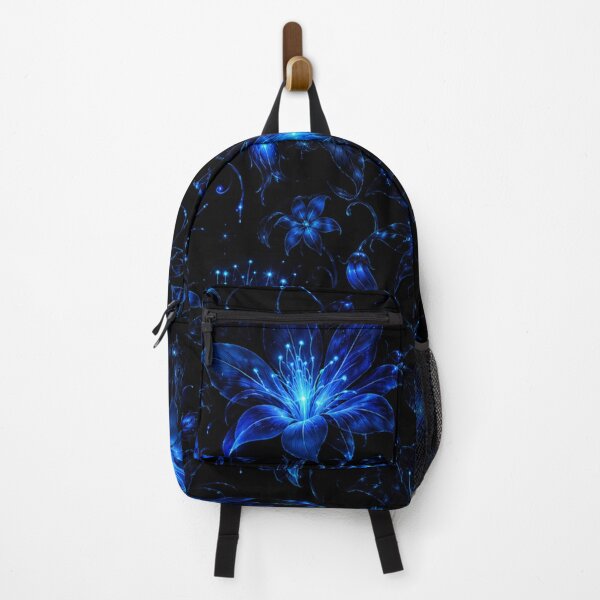 Item preview, Glowing Neon Blue Floral Pattern designed and sold by Owcomm.