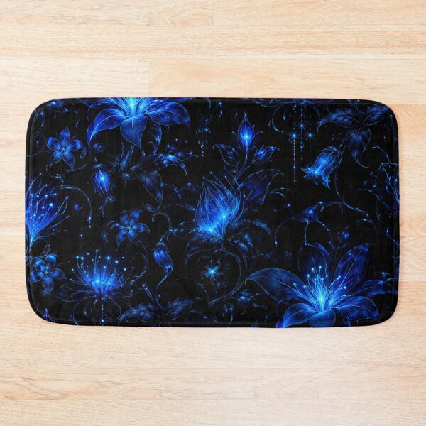 Item preview, Glowing Neon Blue Floral Pattern designed and sold by Owcomm.