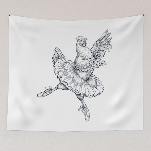 Item preview, Vintage Chicken Ballet Dancer Ballerina Animal Lover designed and sold by dian-rody-crest.