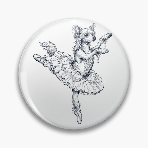 Item preview, Vintage Chinese Crested Dog Ballet Dancer Ballerina Dog Lover designed and sold by dian-rody-crest.