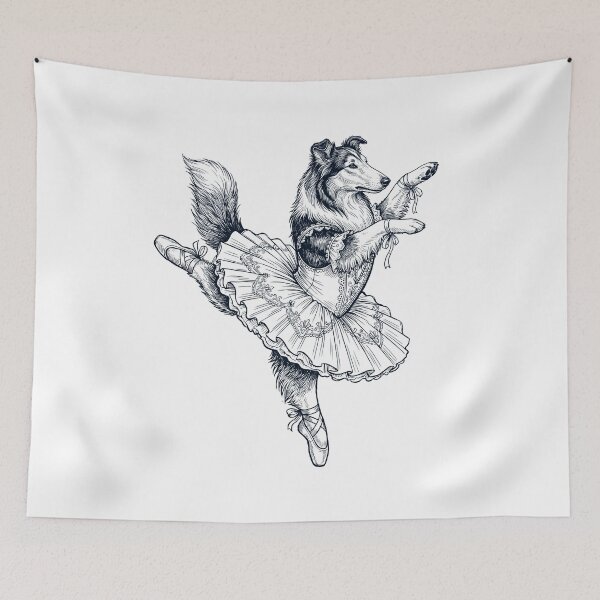 Item preview, Vintage Collie Ballet Dancer Ballerina Dog Lover designed and sold by dian-rody-crest.