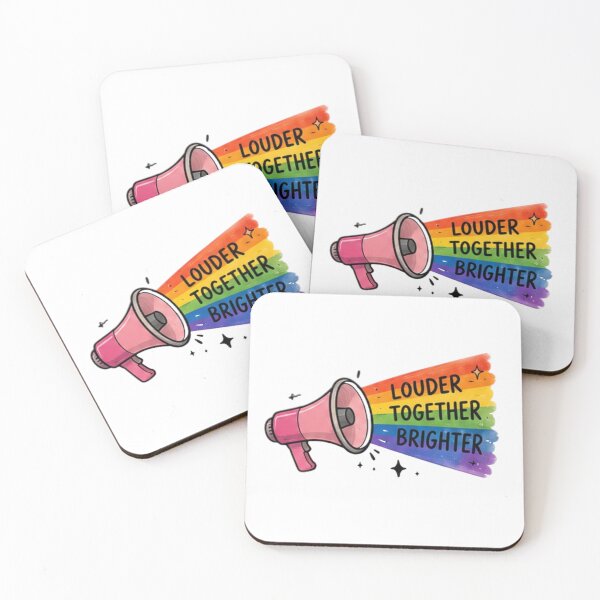 Item preview, Louder Together Brighter Rainbow Megaphone Pride designed and sold by Pixanova.